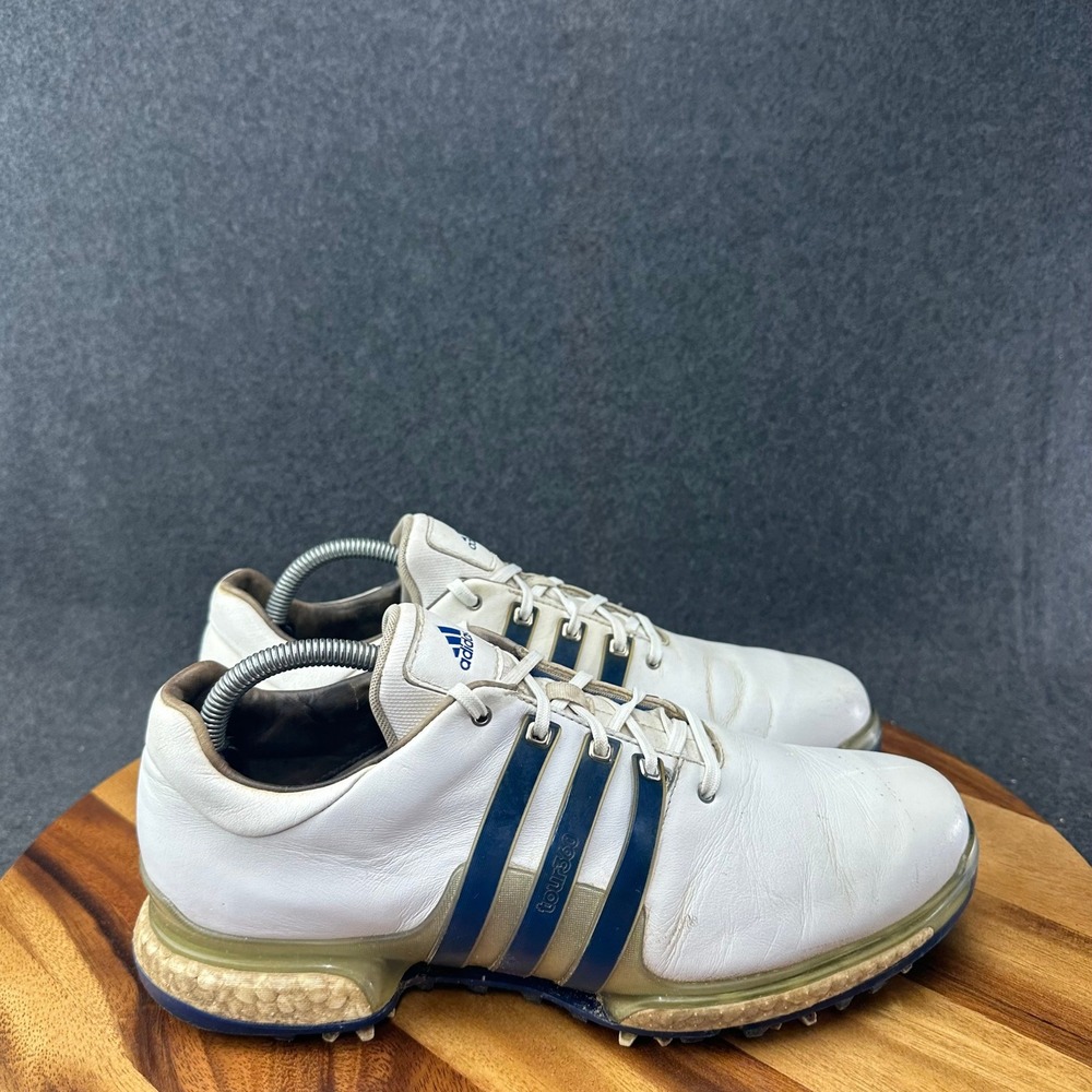 Adidas Tour 360 Boost 2.0 White Leather Athletic Golf Sneakers Mens Size 10